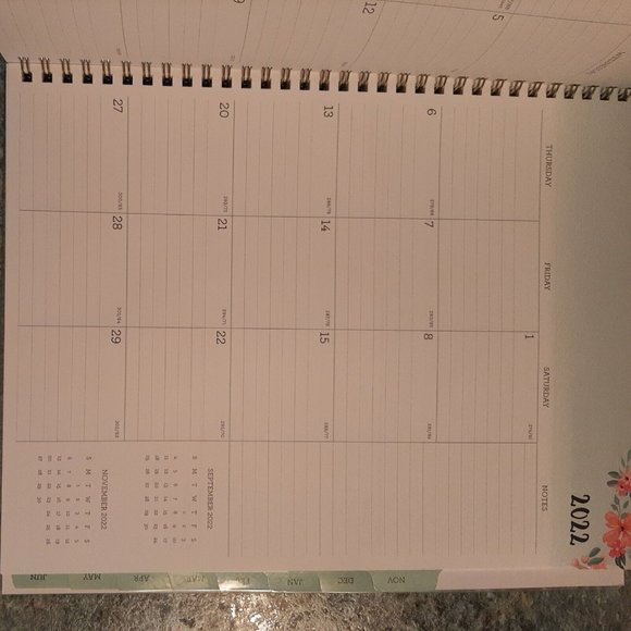 Tabbed Planner July 2022-June 2023 Spiral Bound 9x11 Blue Sky Ellens Be Kind Box - Picture 6 of 6